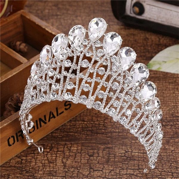 crystal crown wedding hair accessories round elegant queen pageant hair jewelry 3