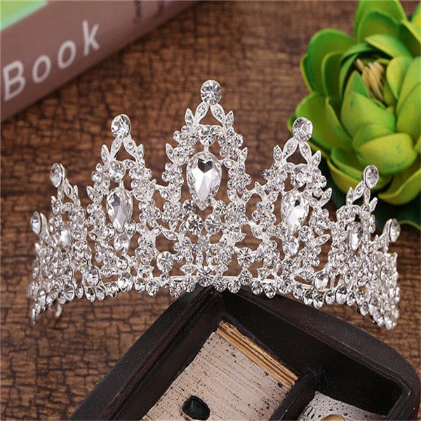 crystal crown wedding hair accessories round elegant queen pageant hair jewelry 4