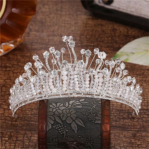 crystal crown wedding hair accessories round elegant queen pageant hair jewelry 5