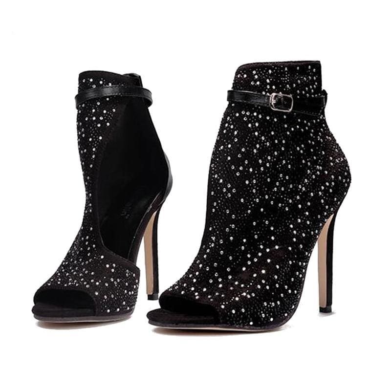 crystal sequins sexy gladiator rhinestone buckle strap party shoes