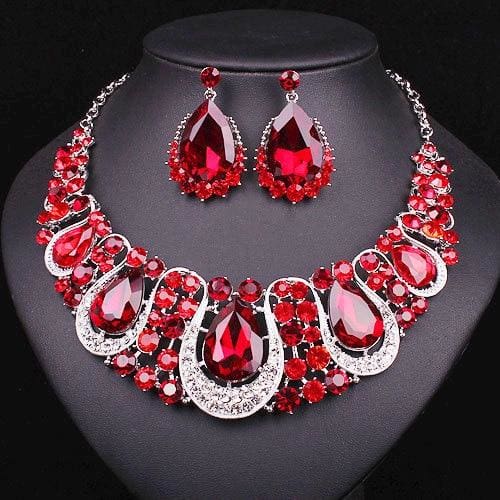crystal statement collar choker necklace bridal jewelry set
