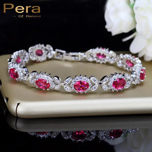cubic zirconia crystal charm bracelet