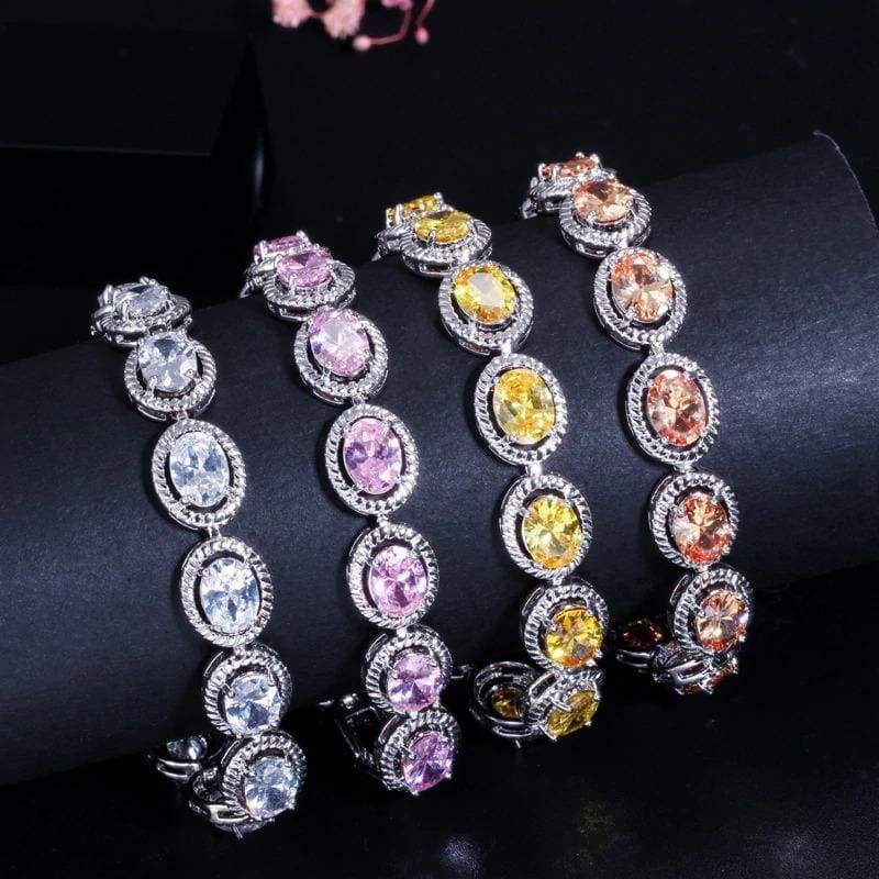 cubic zirconia stone bangle / bracelet for women