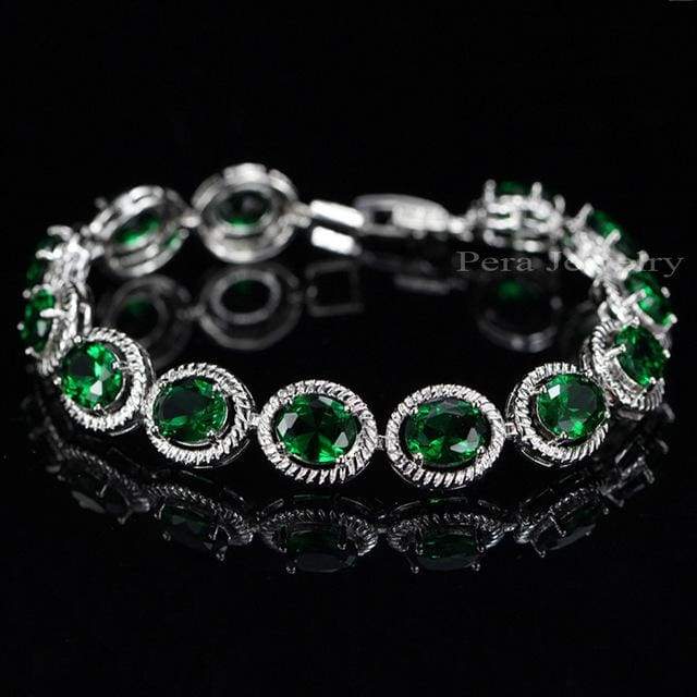 cubic zirconia stone bangle / bracelet for women green