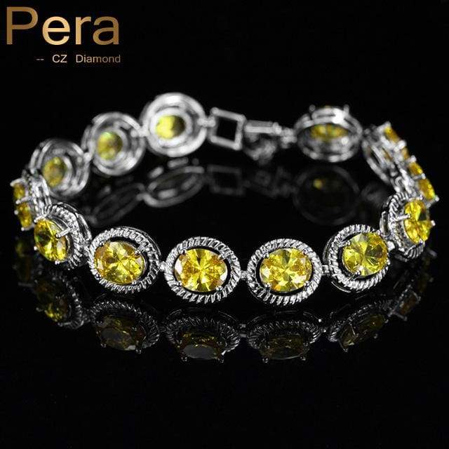 cubic zirconia stone bangle / bracelet for women yellow