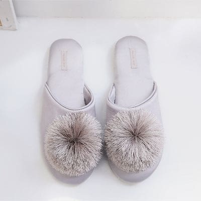 Cute Indoor Women Slippers Gray / 6.5 WOMEN SHOES