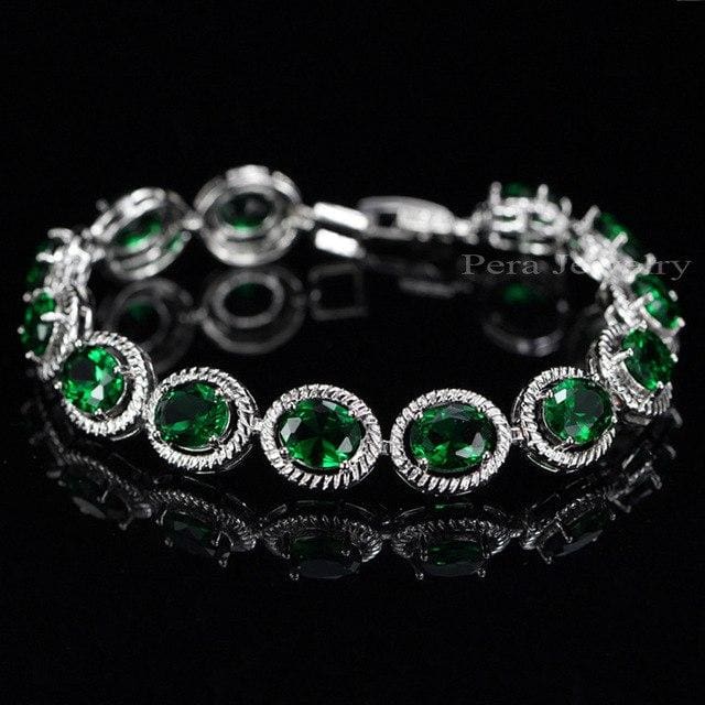 cz jewelry high quality women bangle & bracelet green