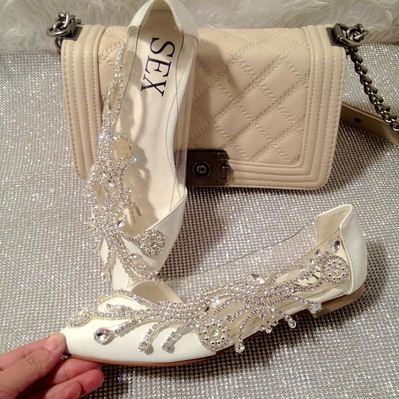 designer flat pointed tassel american style wedding shoes