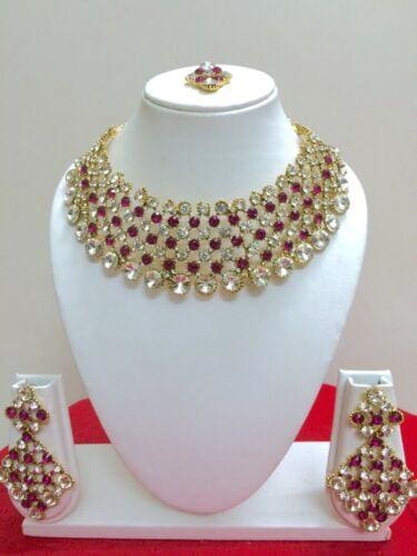 designer gold plated bridal fashion jewelry set