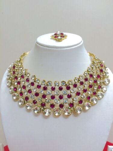 designer gold plated bridal fashion jewelry set