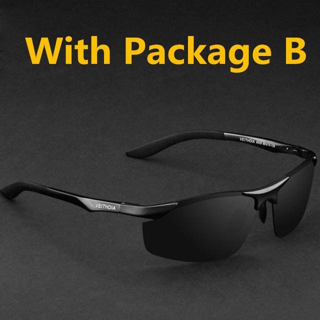 designer polarized sunglasses black frame with b