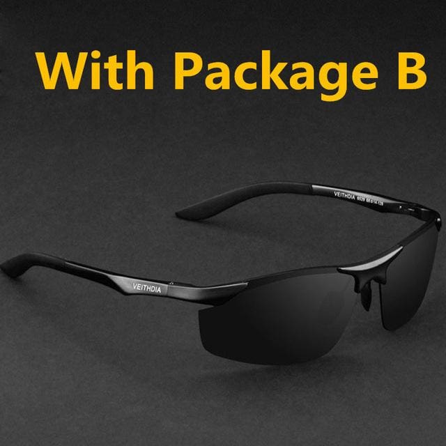 designer polarized sunglasses black frame with b
