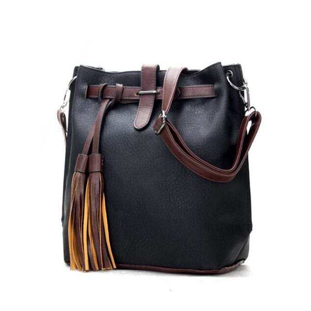 designer pu leather women handbags tassel fashion as picture 3