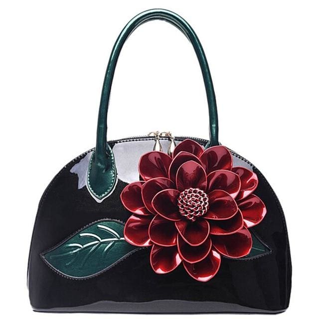 designer wedding tote women leather handbags black leather bag / 30cm