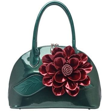 designer wedding tote women leather handbags deep green / 30cm