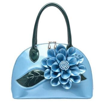 designer wedding tote women leather handbags light blue / 30cm