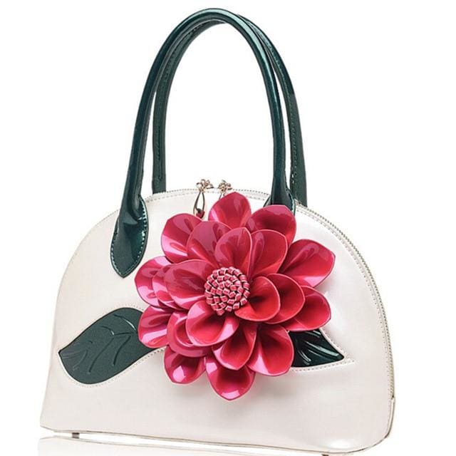 designer wedding tote women leather handbags white  leather bag / 30cm