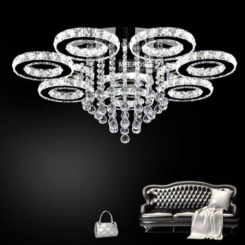 diamond ring stainless steel modern led chandelier