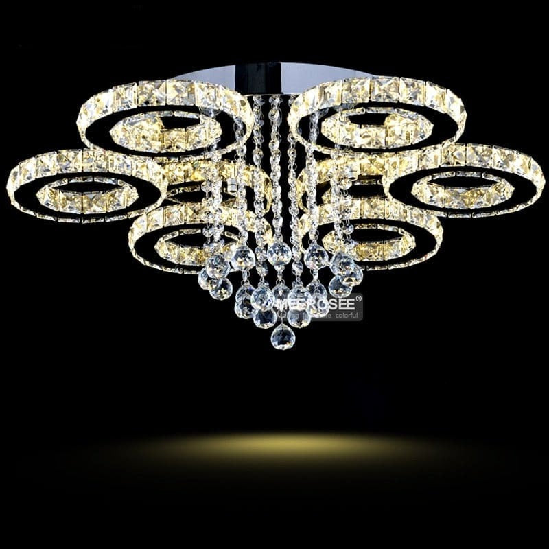 diamond ring stainless steel modern led chandelier