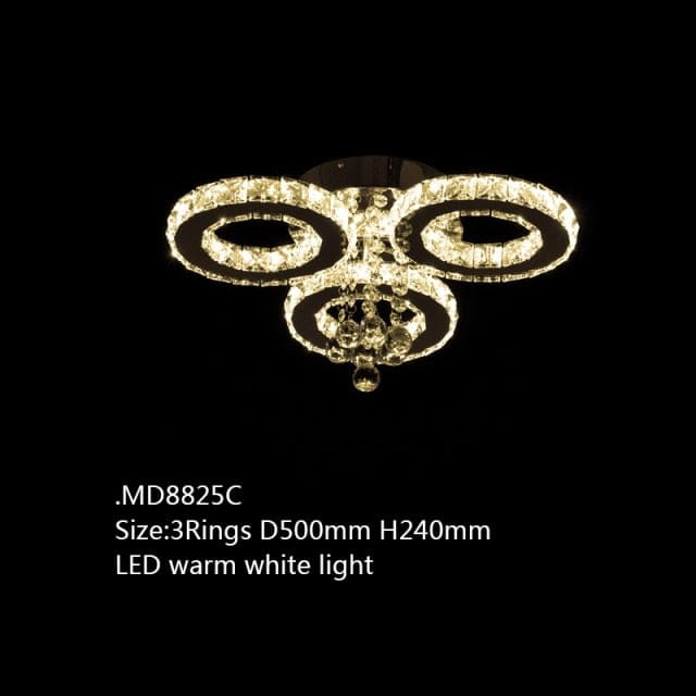diamond ring stainless steel modern led chandelier d500 h240mm l3 warm / outside usa / 7-14 days