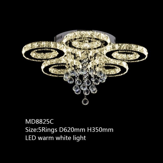 diamond ring stainless steel modern led chandelier d620 h350mm l5 warm / outside usa / 7-14 days