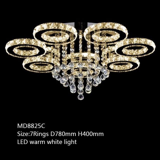 diamond ring stainless steel modern led chandelier d780 h400mm l7 warm / outside usa / 7-14 days