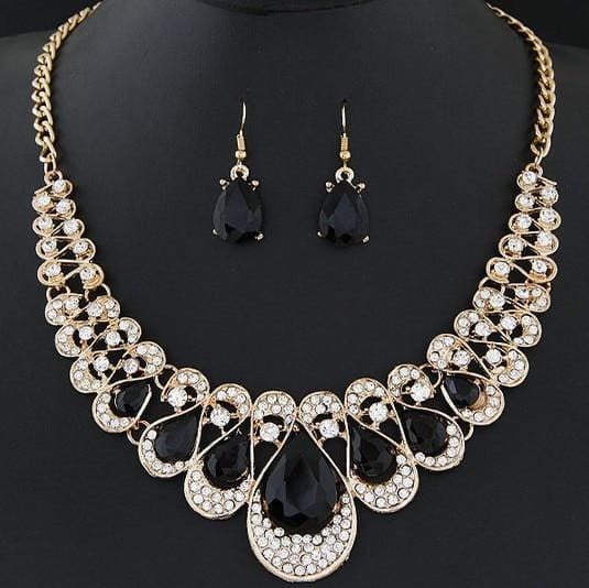 drop earrings gold color pendant choker necklace dangle hook 3