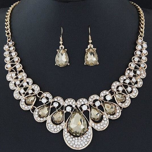 drop earrings gold color pendant choker necklace dangle hook 5