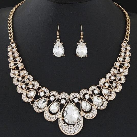 drop earrings gold color pendant choker necklace dangle hook 6