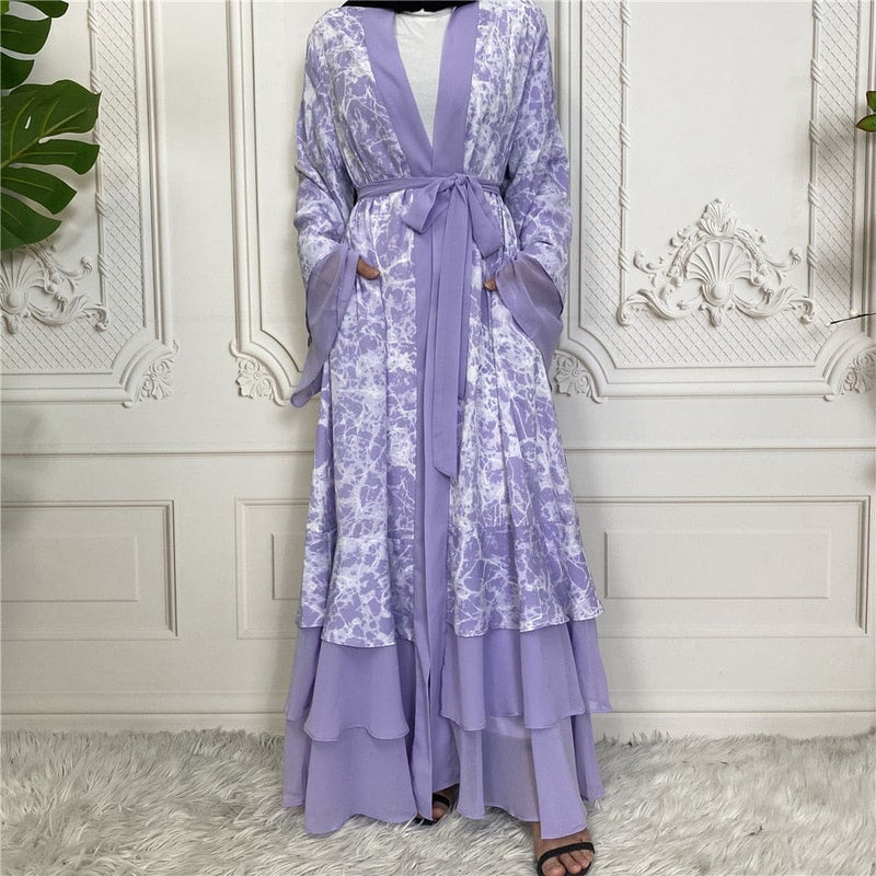 Eid Fashion Women Muslim Abaya Dress S / Purple ABAYA