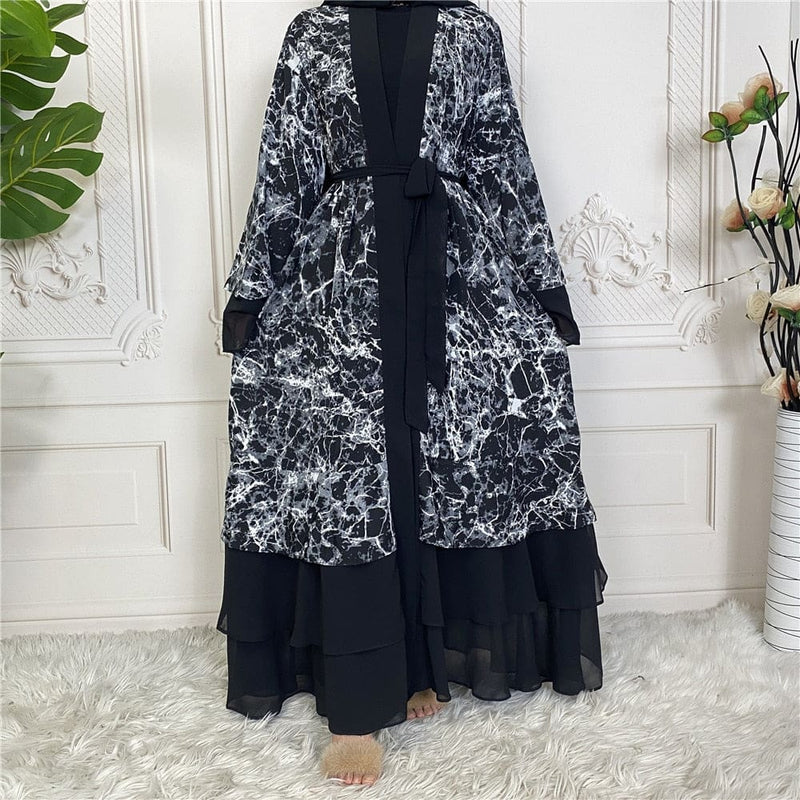 Eid Fashion Women Muslim Abaya Dress XL / Black ABAYA