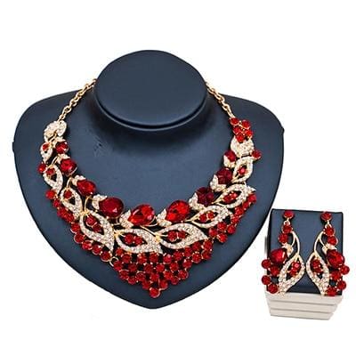 elegant beads women jewelry set red