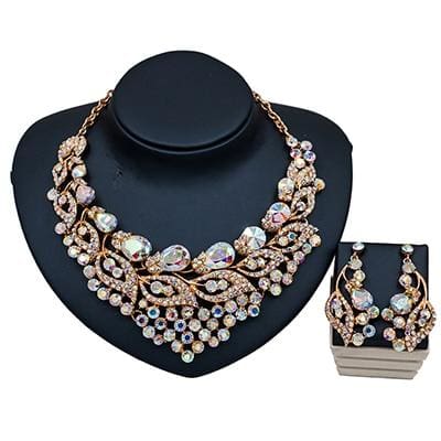 elegant beads women jewelry set white ab