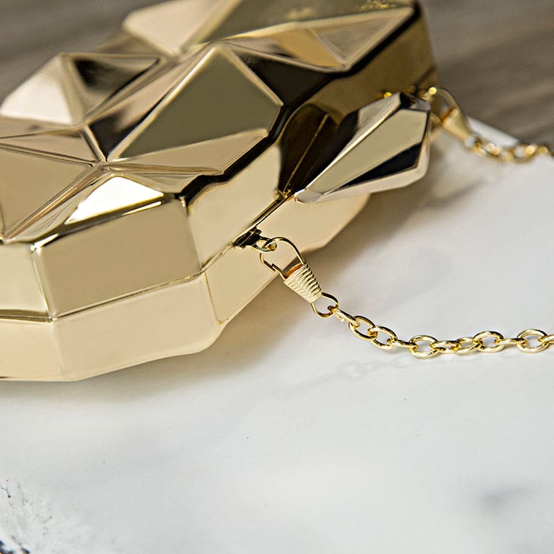 elegant chain gold acrylic box geometric evening handbag for party