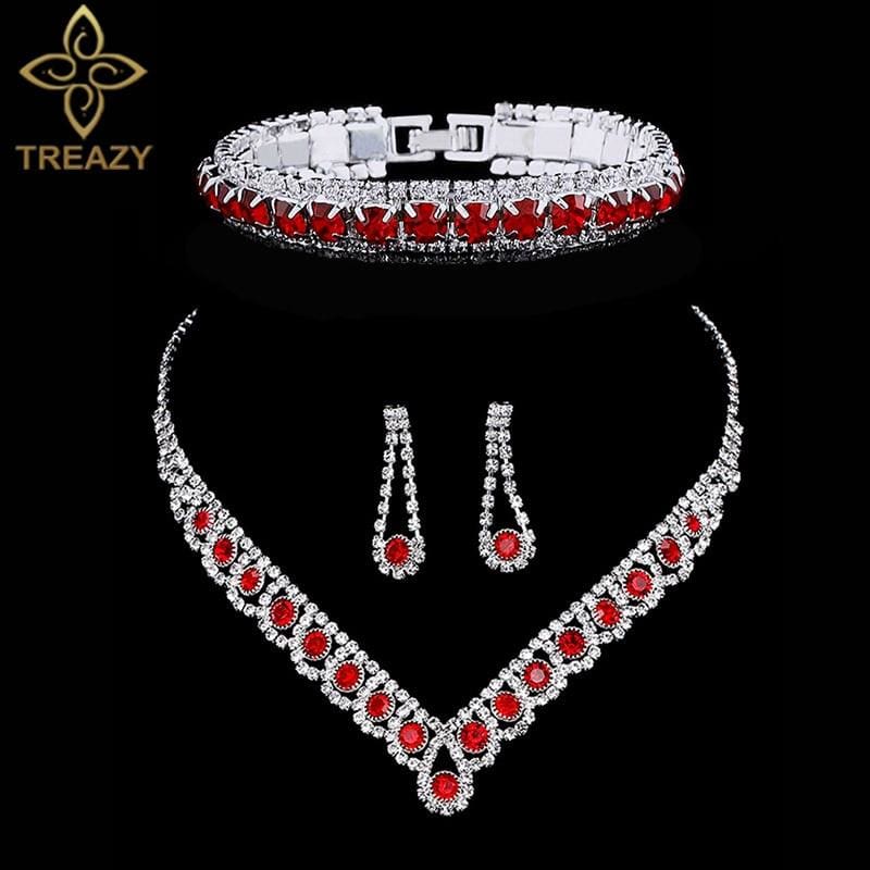 elegant crystal rhinestone wedding jewelry sets