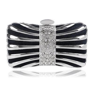 elegant crystal rhinestones wedding clutch black