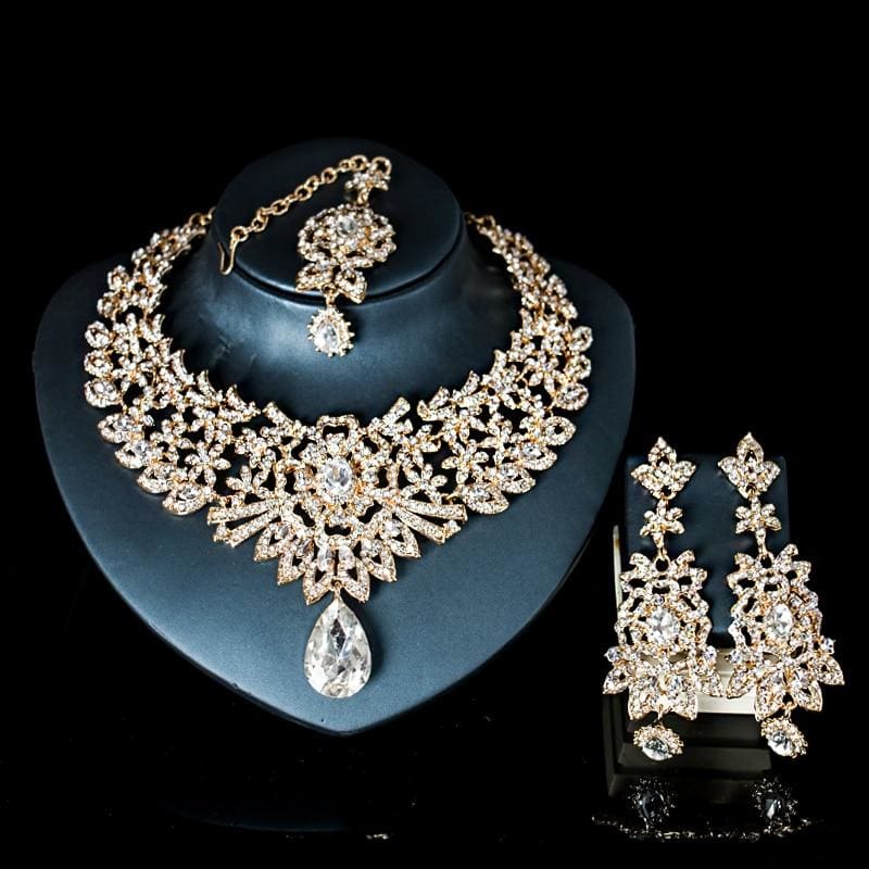 elegant crystal wedding jewelry set