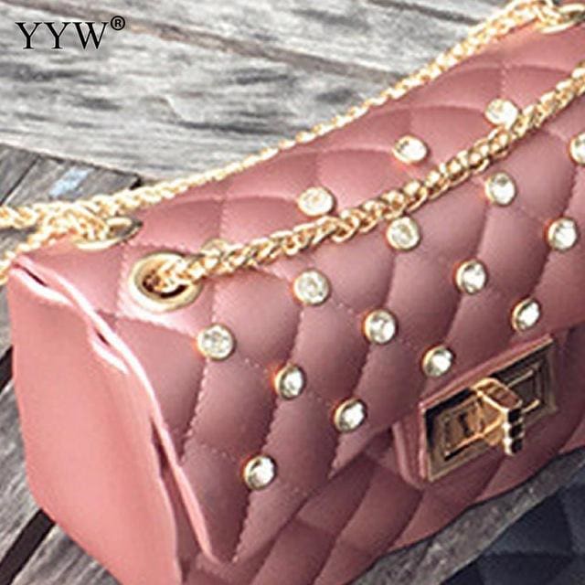 elegant diamond lattice evening bag for women