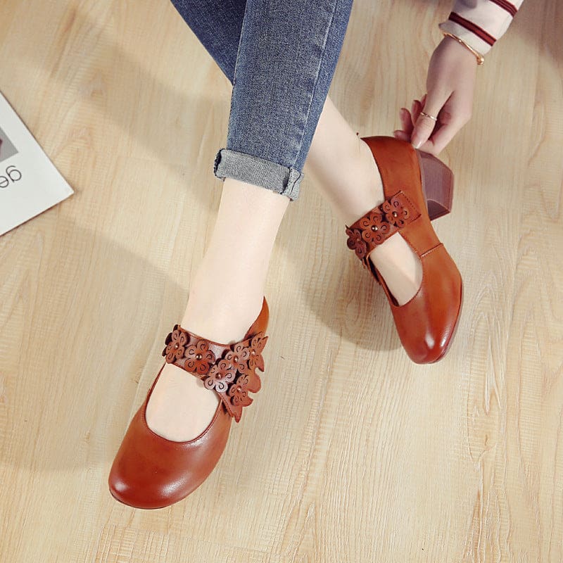 elegant genuine leather original hollow cowhide flower women fashion shoes