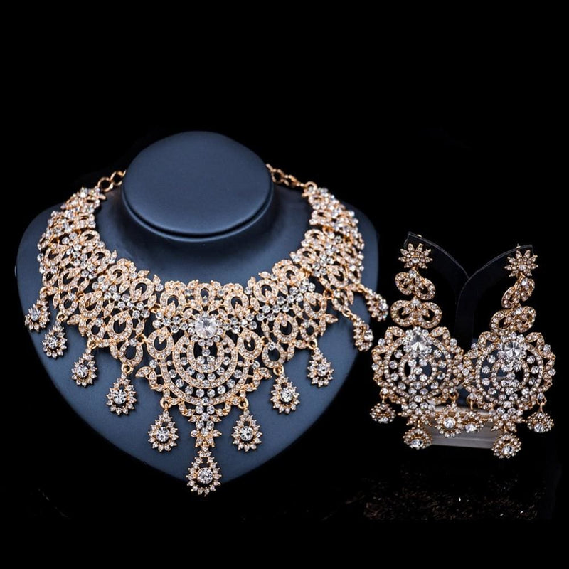 elegant wedding necklace and earrings set