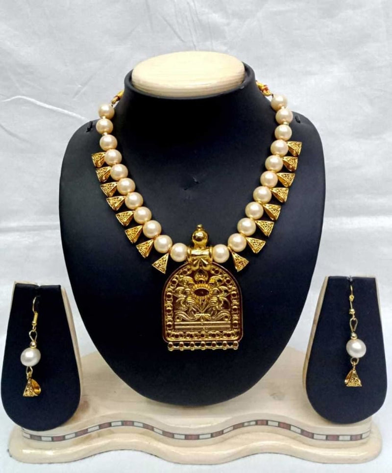 ethnic fashion polki beads jewelry indian bollywood gold plated necklace set