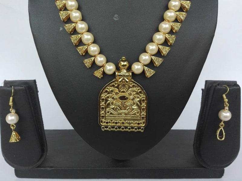 ethnic fashion polki beads jewelry indian bollywood gold plated necklace set