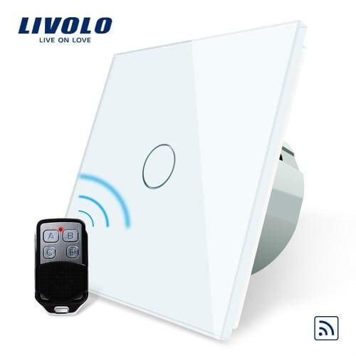 eu standard ac 220~250v wall light touch switch with mini remote controller c701r-11-rt12 white