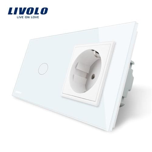 eu standard touch switch glass panel ac 220~250v 16a wall socket vl-c701-11/vl-c7c1eu-11 white