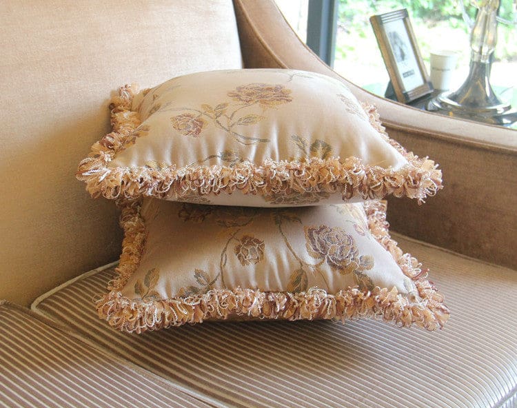 europe satin jacquard tassels luxury cushion cover