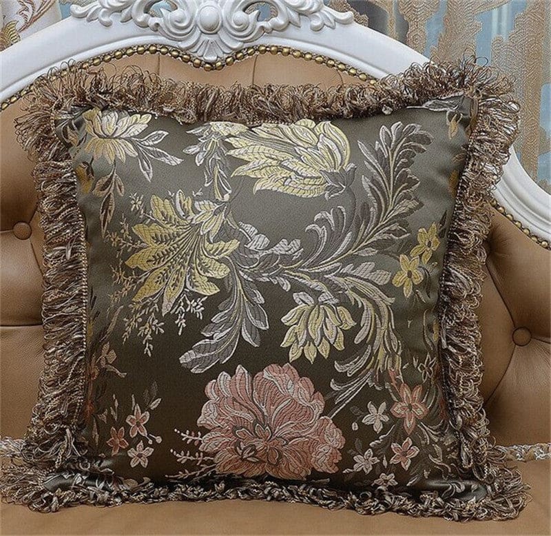 europe satin jacquard tassels luxury cushion cover