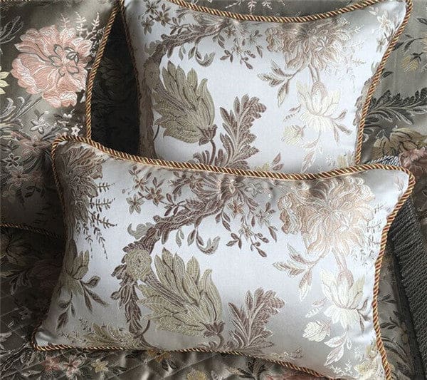 europe satin jacquard tassels luxury cushion cover