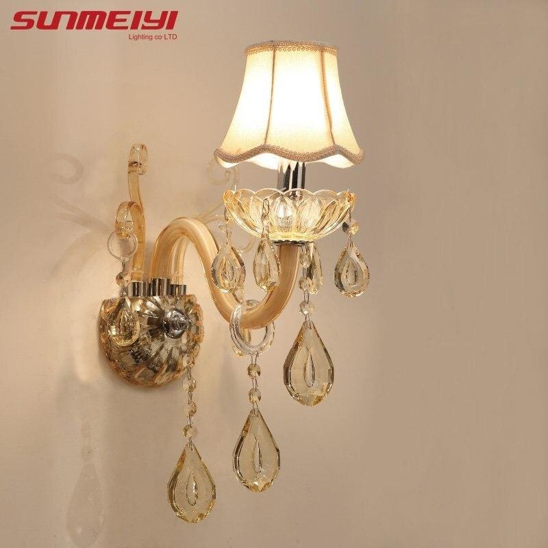 european design led luxury hanging k9 crystal wall lamps 1 light / outside usa / 7-14 days