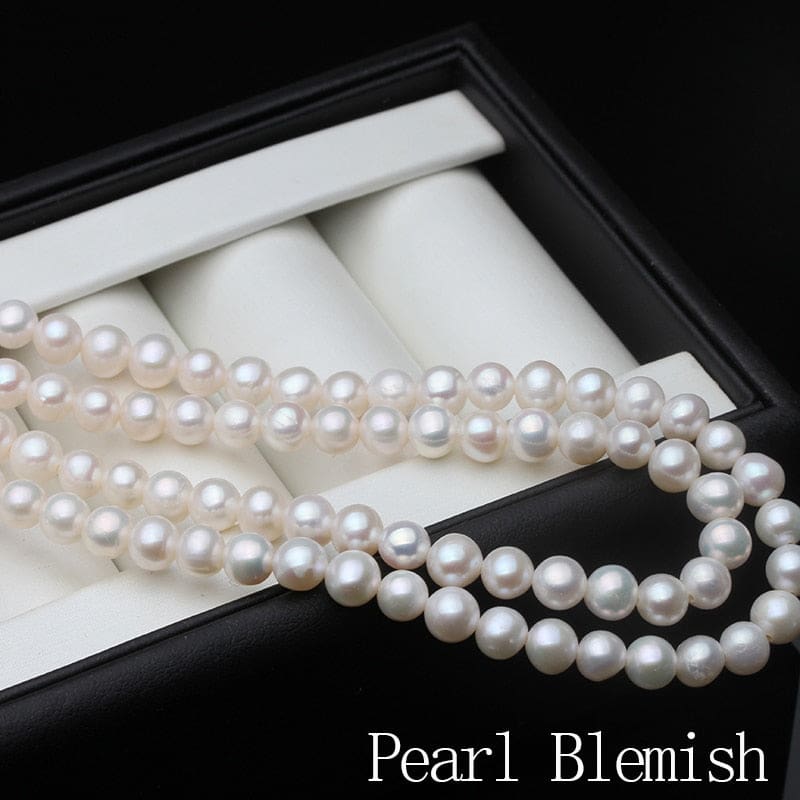 exquisite long white natural freshwater round pearl necklace