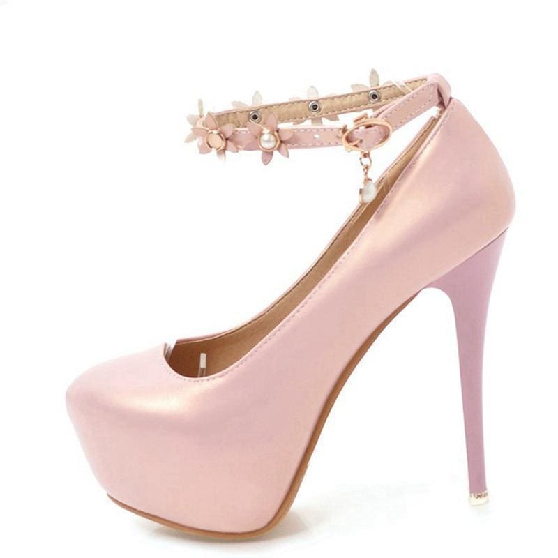 extreme high heels thin with buckle